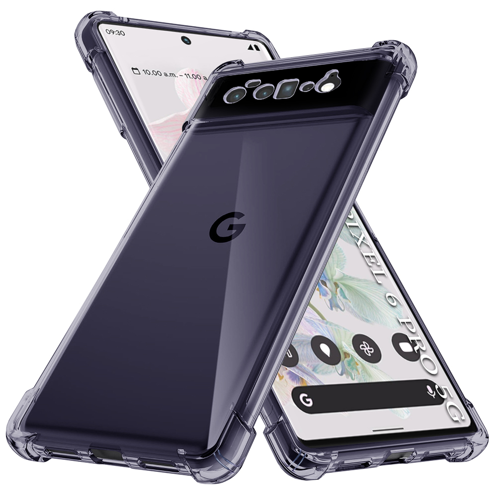Калъф за Google Pixel 6 Pro - Techsuit Shockproof Прозрачен Silicone - Smoke Черен