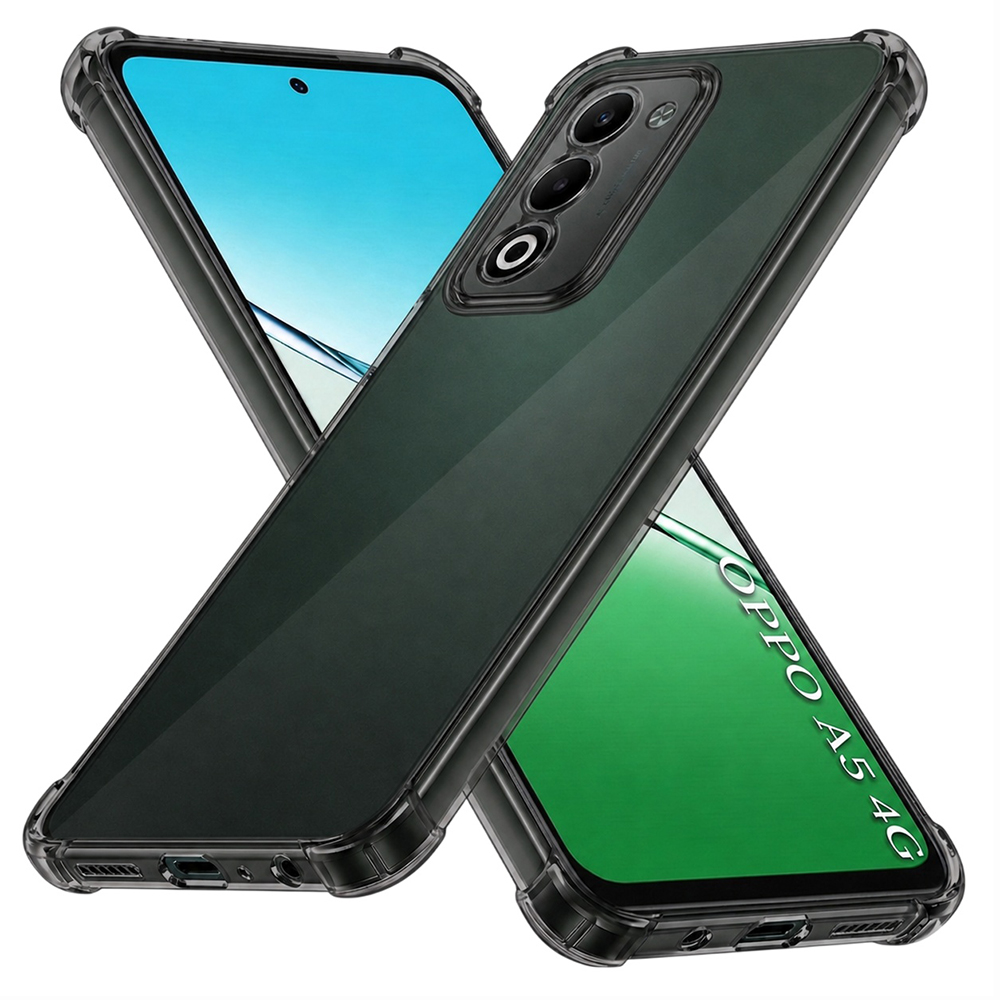 Калъф за Oppo A5 4G / A5 5G - Techsuit Shockproof Прозрачен Silicone - Smoke Черен