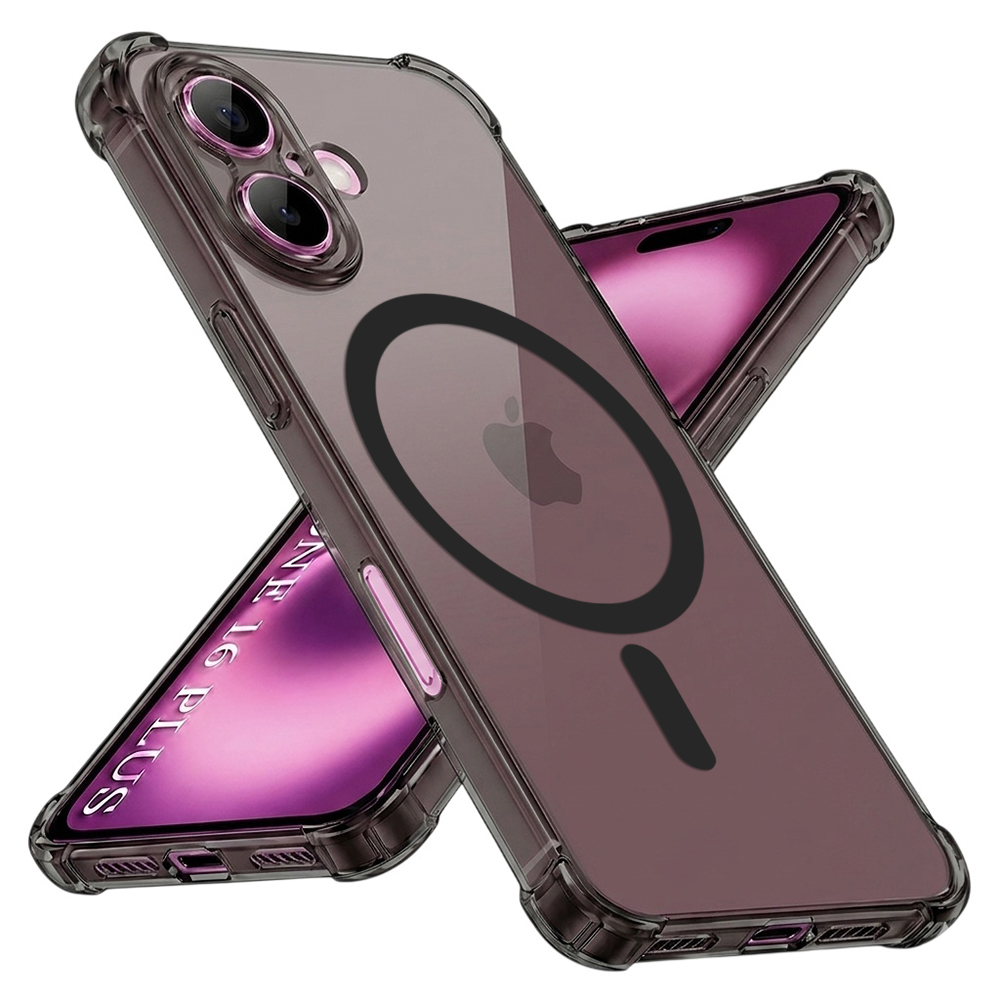 Калъф за iPhone 16 Plus - Techsuit Shockproof Прозрачен Silicone MagSafe - Smoke Черен