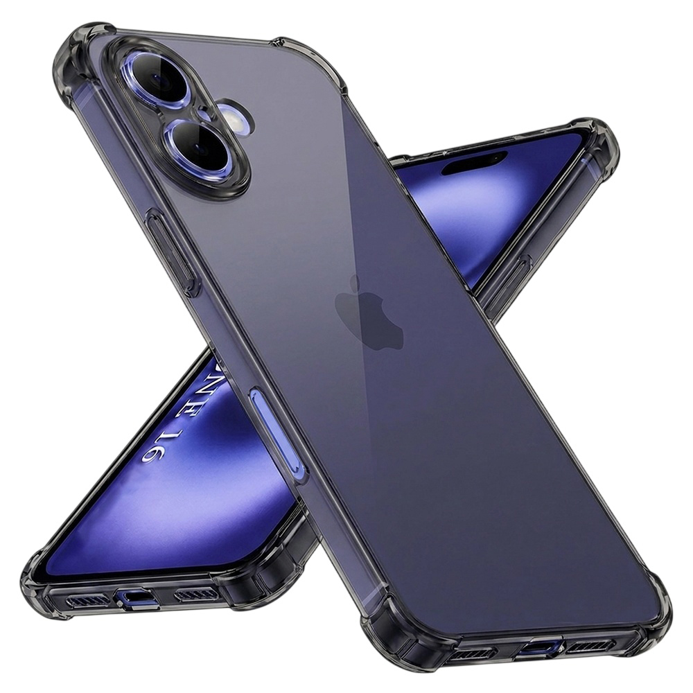 Калъф за iPhone 16 - Techsuit Shockproof Прозрачен Silicone - Smoke Черен