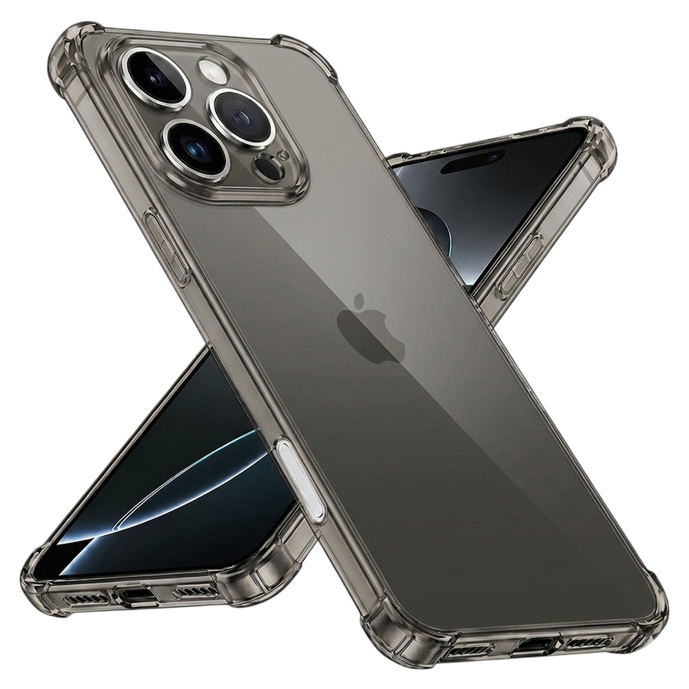 Калъф за iPhone 16 Pro - Techsuit Shockproof Прозрачен Silicone - Smoke Черен
