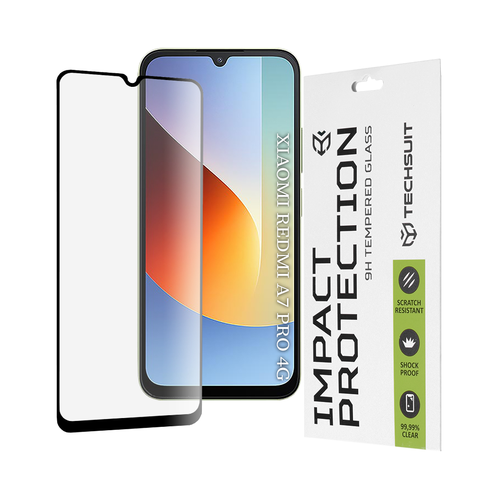 Капак за Xiaomi Redmi A7 Pro 4G - Techsuit 111D Full Cover / Full Glue Glass - Черен