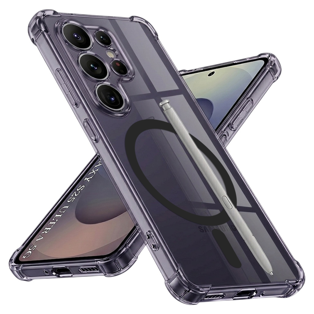 Калъф за Samsung Galaxy S25 Ultra - Techsuit Shockproof Прозрачен Silicone MagSafe - Smoke Черен