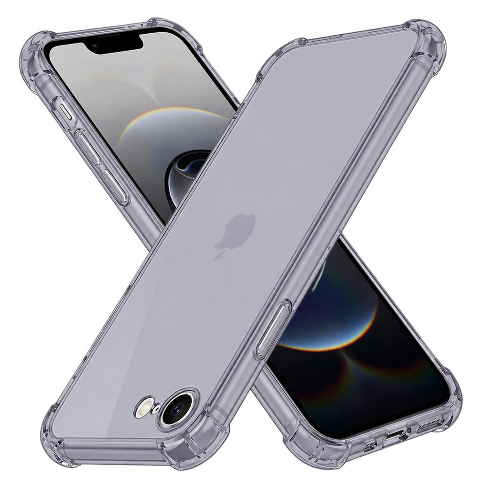 Калъф за iPhone 16e / iPhone 17e - Techsuit Shockproof Прозрачен Silicone - Smoke Черен
