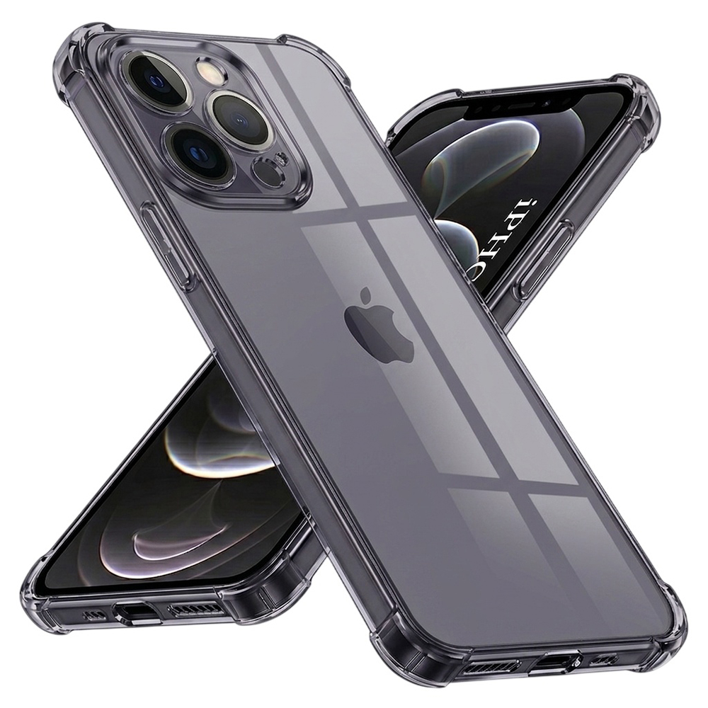 Калъф за iPhone 12 Pro - Techsuit Shockproof Прозрачен Silicone - Smoke Черен