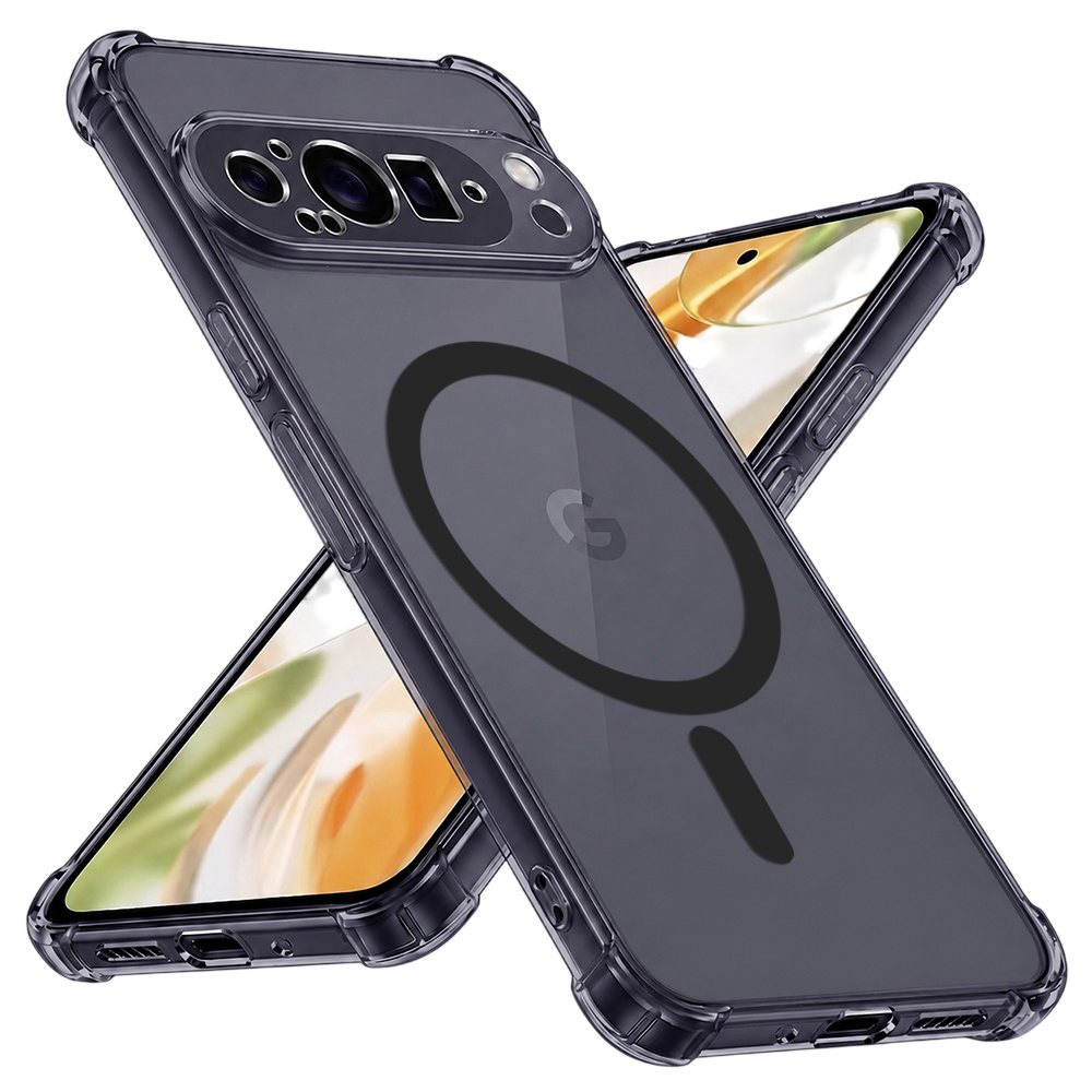 Калъф за Google Pixel 9 Pro - Techsuit Shockproof Прозрачен Silicone MagSafe - Smoke Черен