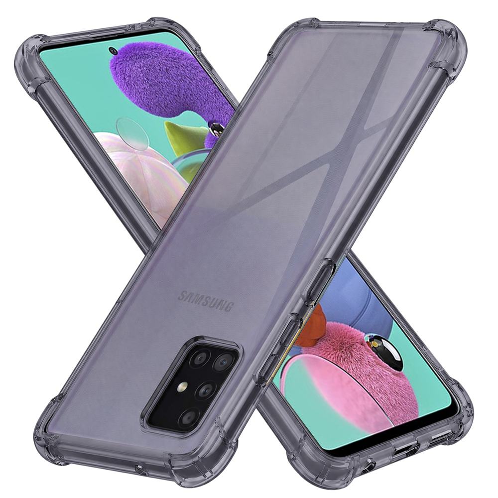 Калъф за Samsung Galaxy A51 4G - Techsuit Shockproof Прозрачен Silicone - Smoke Черен