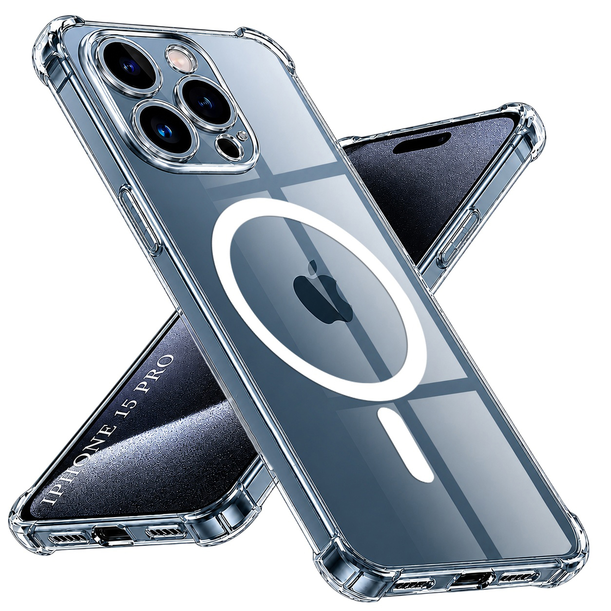 Калъф за iPhone 15 Pro - Techsuit Shockproof Прозрачен Silicone MagSafe - Прозрачен