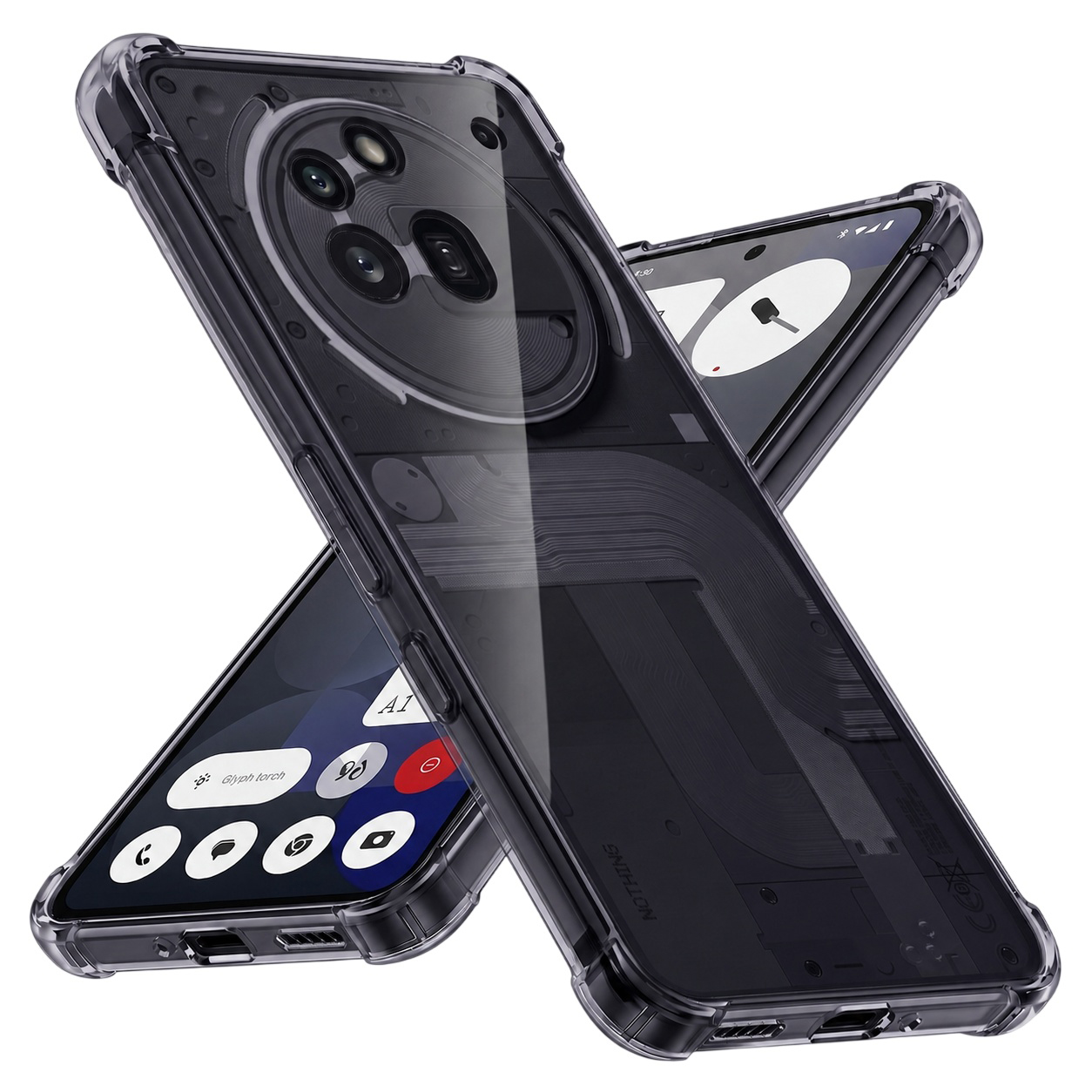 Калъф за телефон Nothing (3a) Pro - Techsuit Shockproof Прозрачен Прозрачен Silicone - Smoke Черен