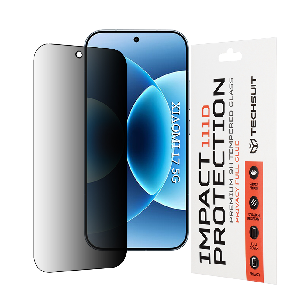 Калъф за Xiaomi 17 - Techsuit 111D Privacy Full Glue - Черен