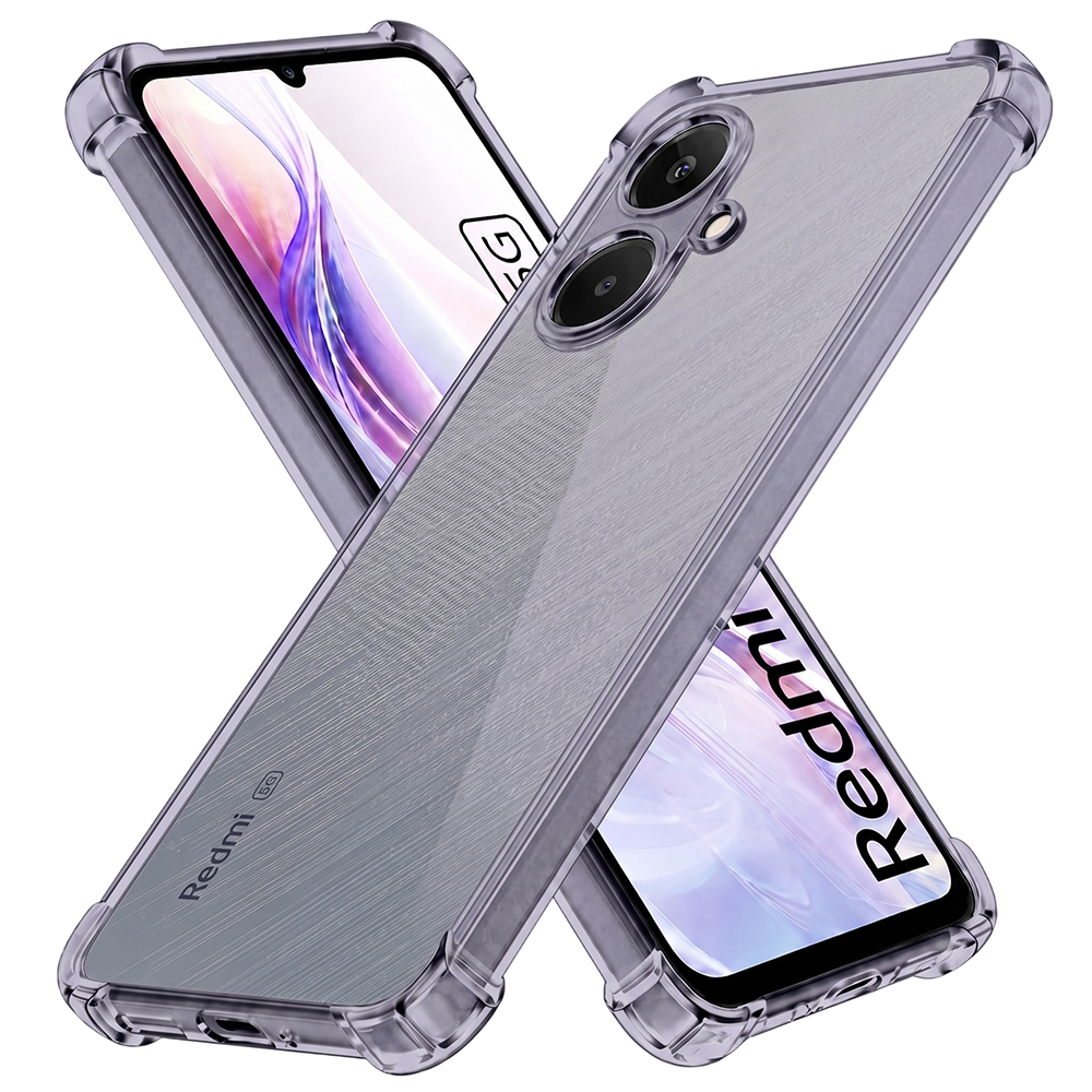 Калъф за Xiaomi Redmi 13C 5G - Techsuit Shockproof Прозрачен Silicone - Smoke Черен