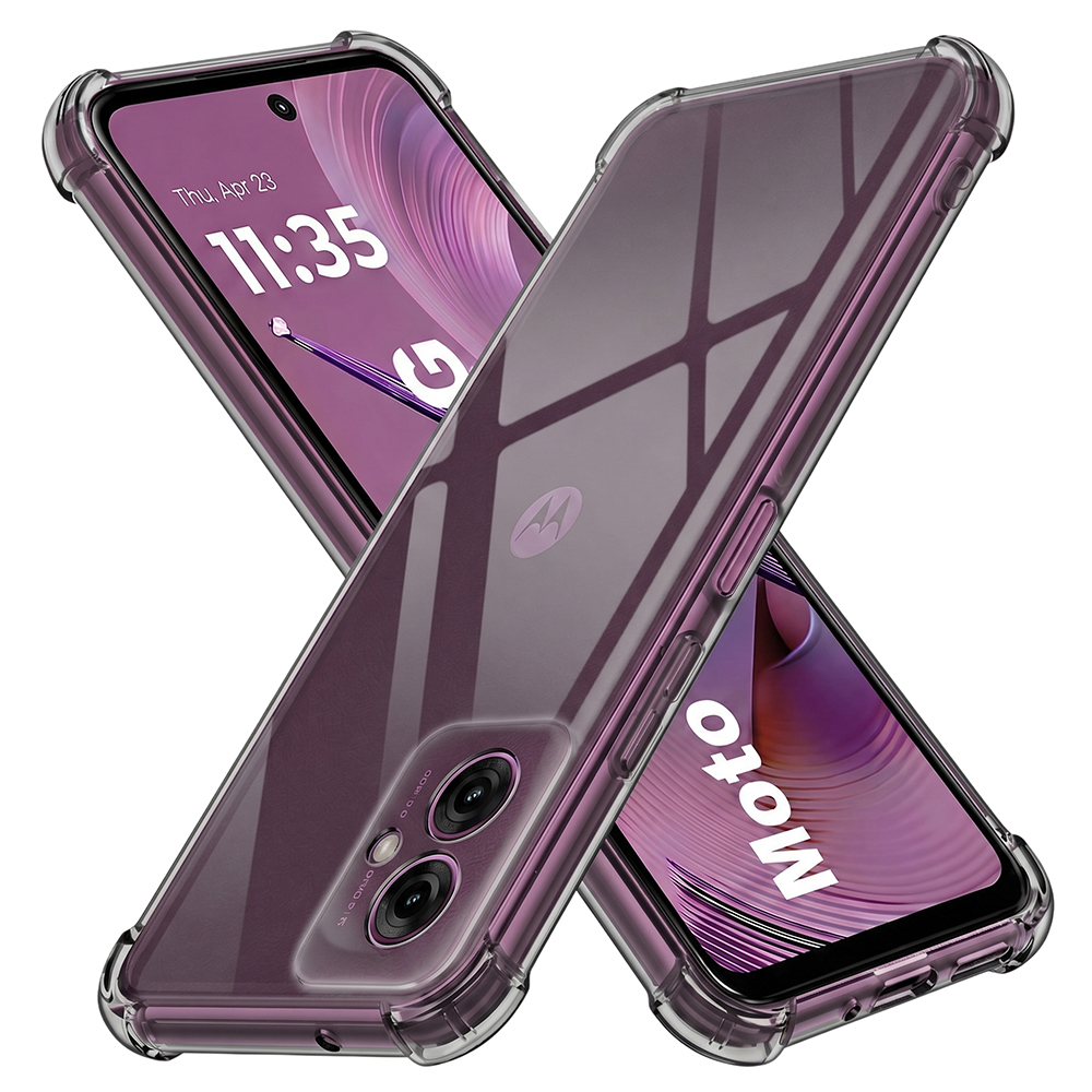 Калъф за Motorola Moto G55 - Techsuit Shockproof Прозрачен Silicone - Smoke Черен