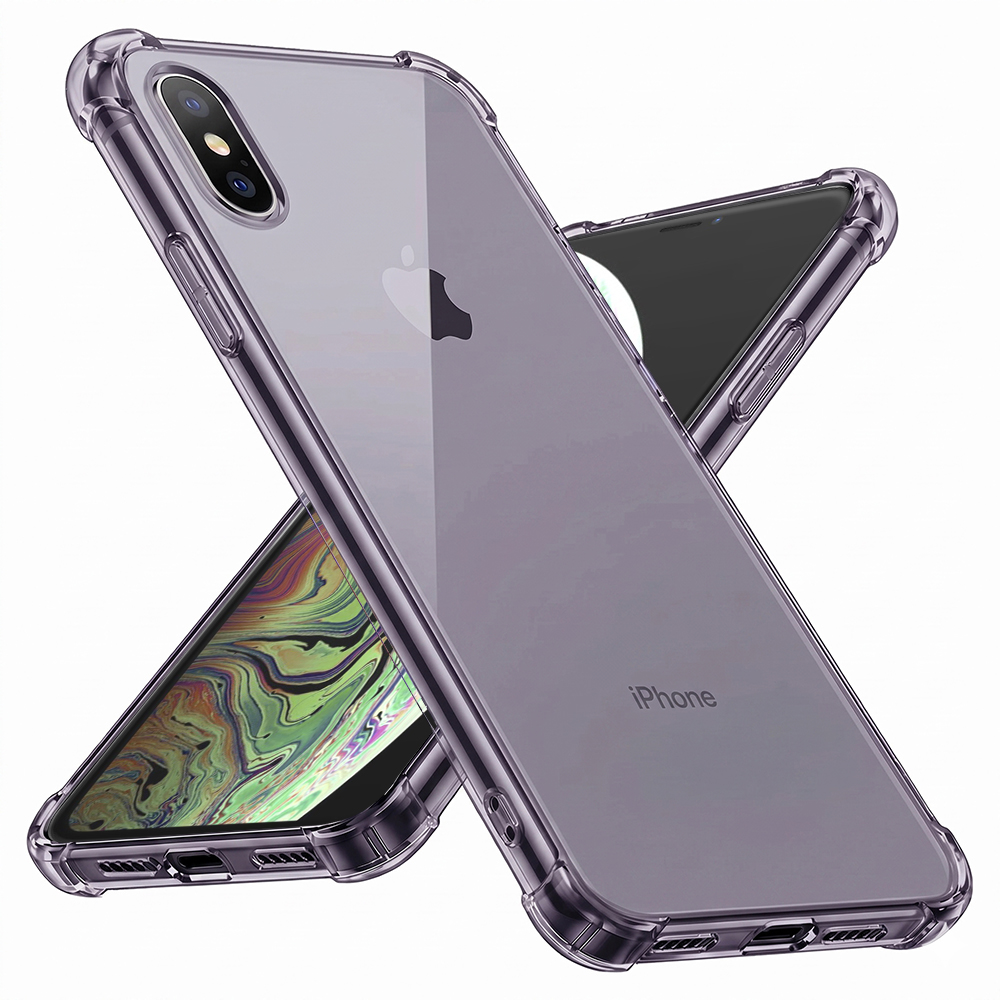 Калъф за iPhone XS Max - Techsuit Shockproof Прозрачен Silicone - Smoke Черен