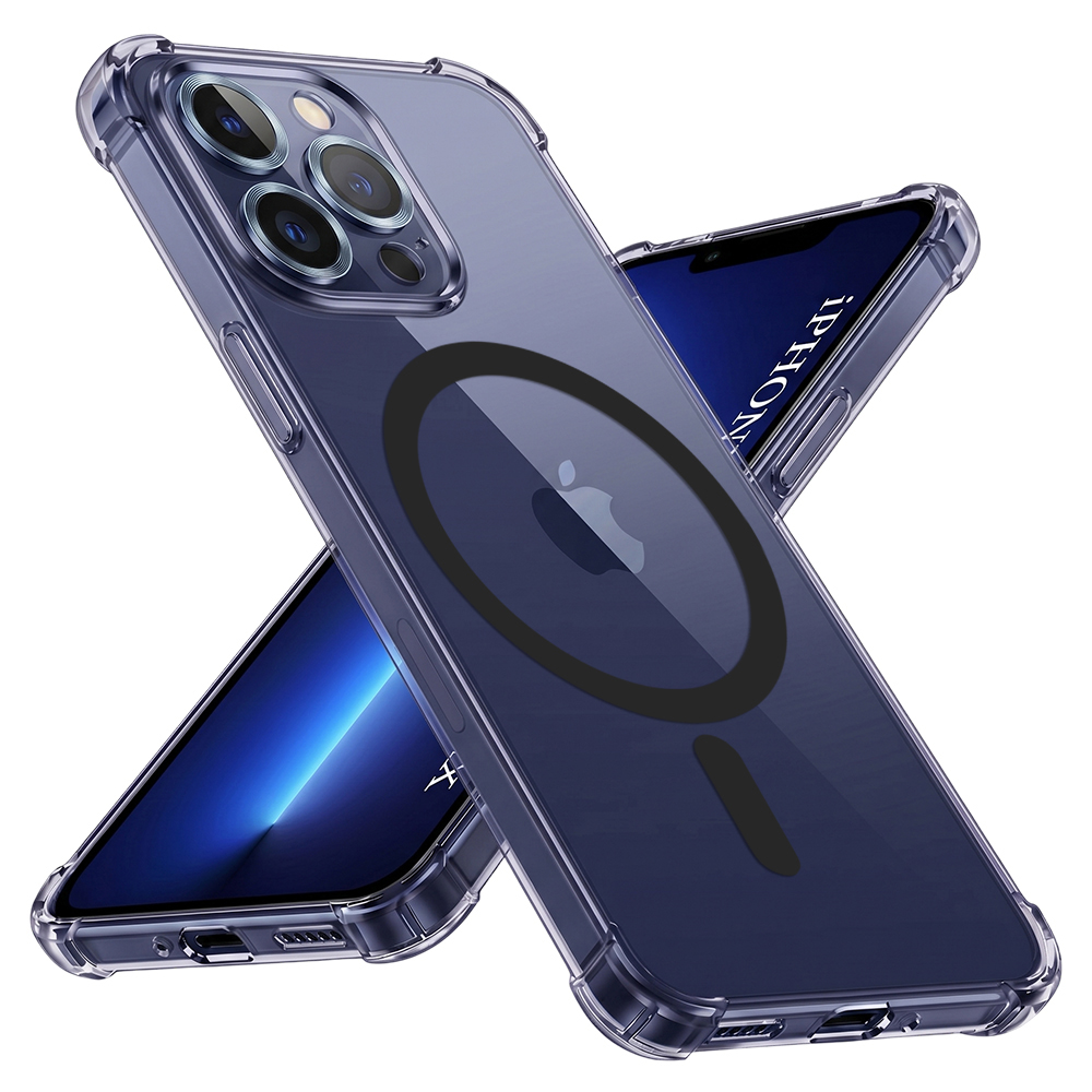 Калъф за iPhone 13 Pro Max - Techsuit Shockproof Прозрачен Silicone MagSafe - Smoke Черен
