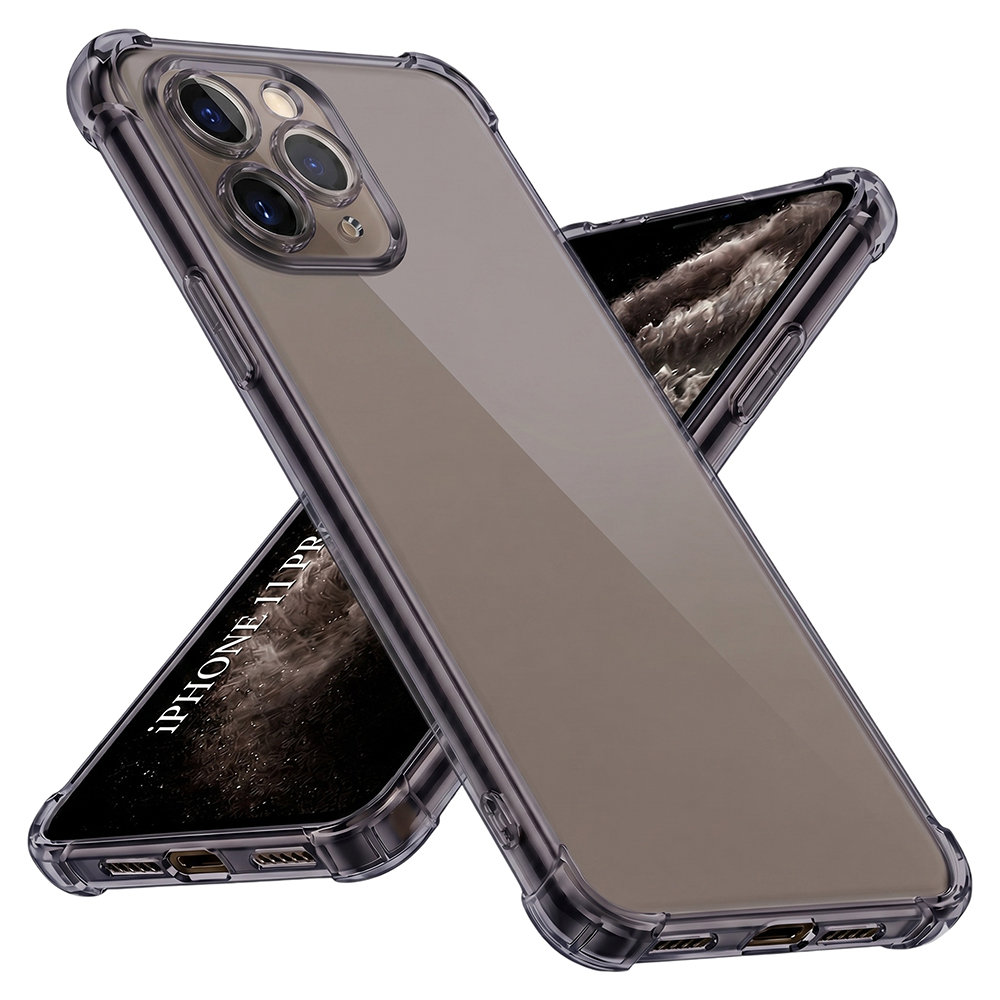 Калъф за iPhone 11 Pro - Techsuit Shockproof Прозрачен Silicone - Smoke Черен