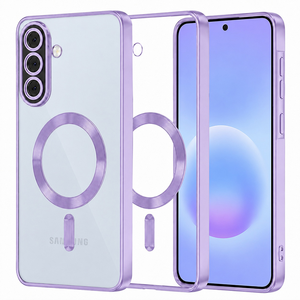 Калъф за Samsung Galaxy A57 5G - Techsuit Luxury Crystal MagSafe - Светло лилав