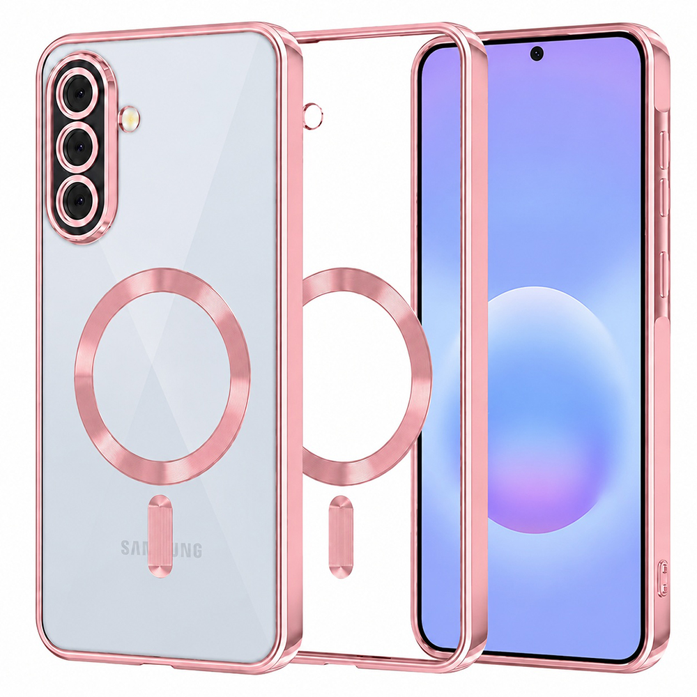 Калъф за Samsung Galaxy A57 5G - Techsuit Luxury Crystal MagSafe - Розов