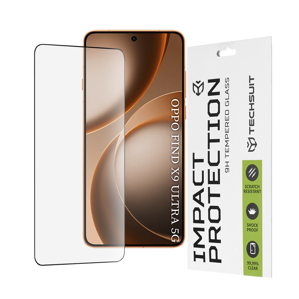 Oppo Find X9 Ultra - Techsuit 111D Full Cover / Full Glue Glass - Черен