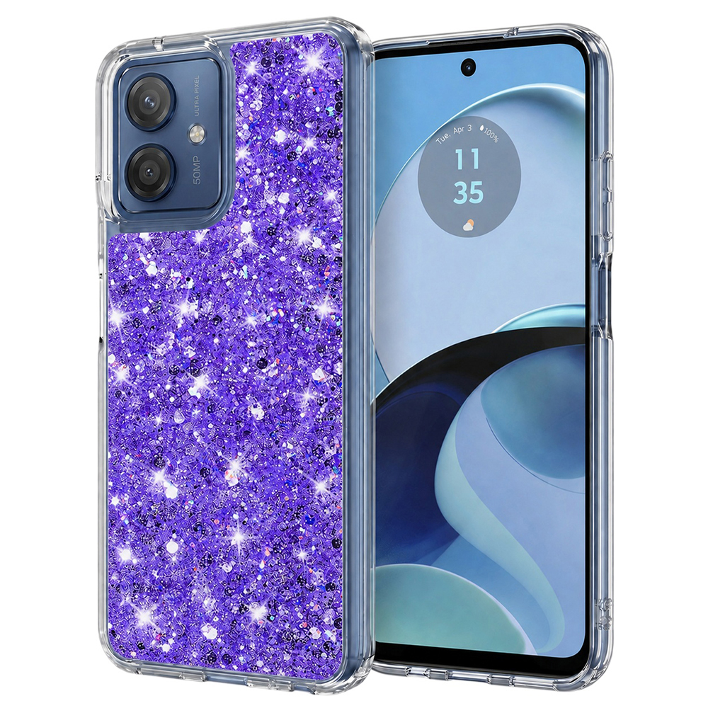 Калъф за Motorola Moto G14 - Techsuit Sparkly Glitter - Лилав