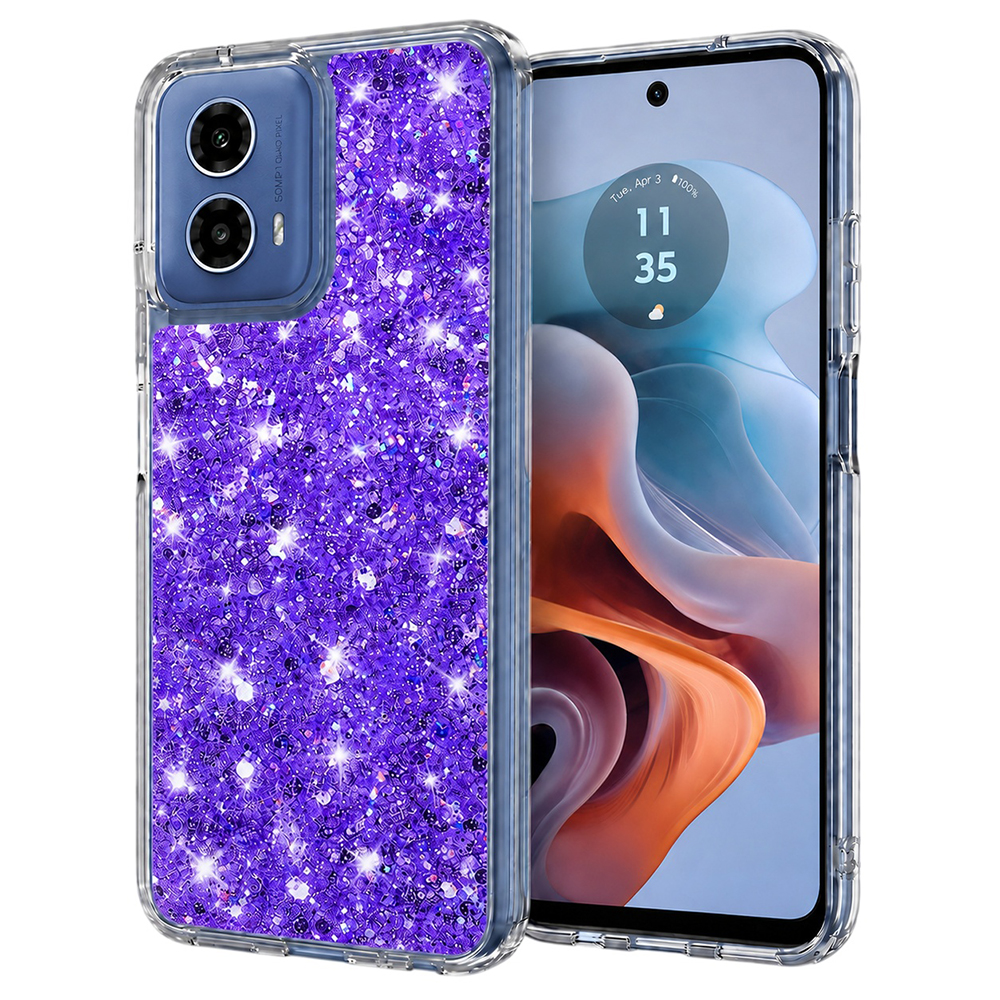 Калъф за Motorola Moto G34 / Moto G45 - Techsuit Sparkly Glitter - Лилав