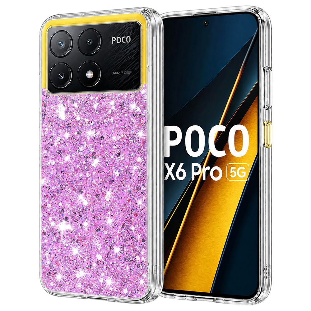 Калъф за Xiaomi Poco X6 Pro - Techsuit Sparkly Glitter - Magenta
