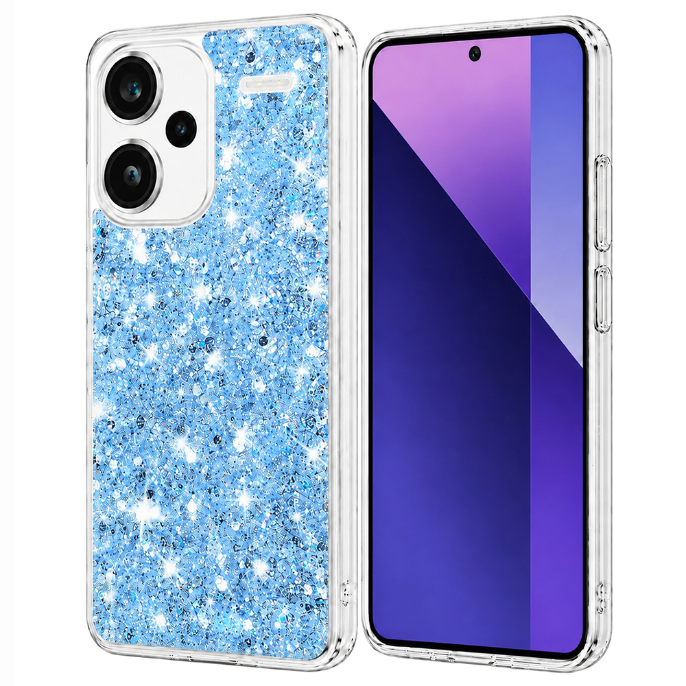 Калъф за Xiaomi Redmi Note 13 Pro+ 5G - Techsuit Sparkly Glitter - Син