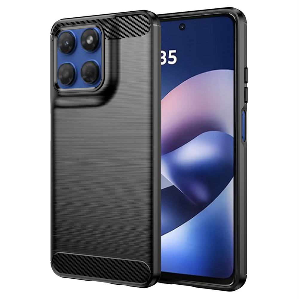 Калъф за Motorola Moto Moto G37 / G37 Power / G47 / G57 Power / G67 Power - Techsuit Carbon Silicone - Черен