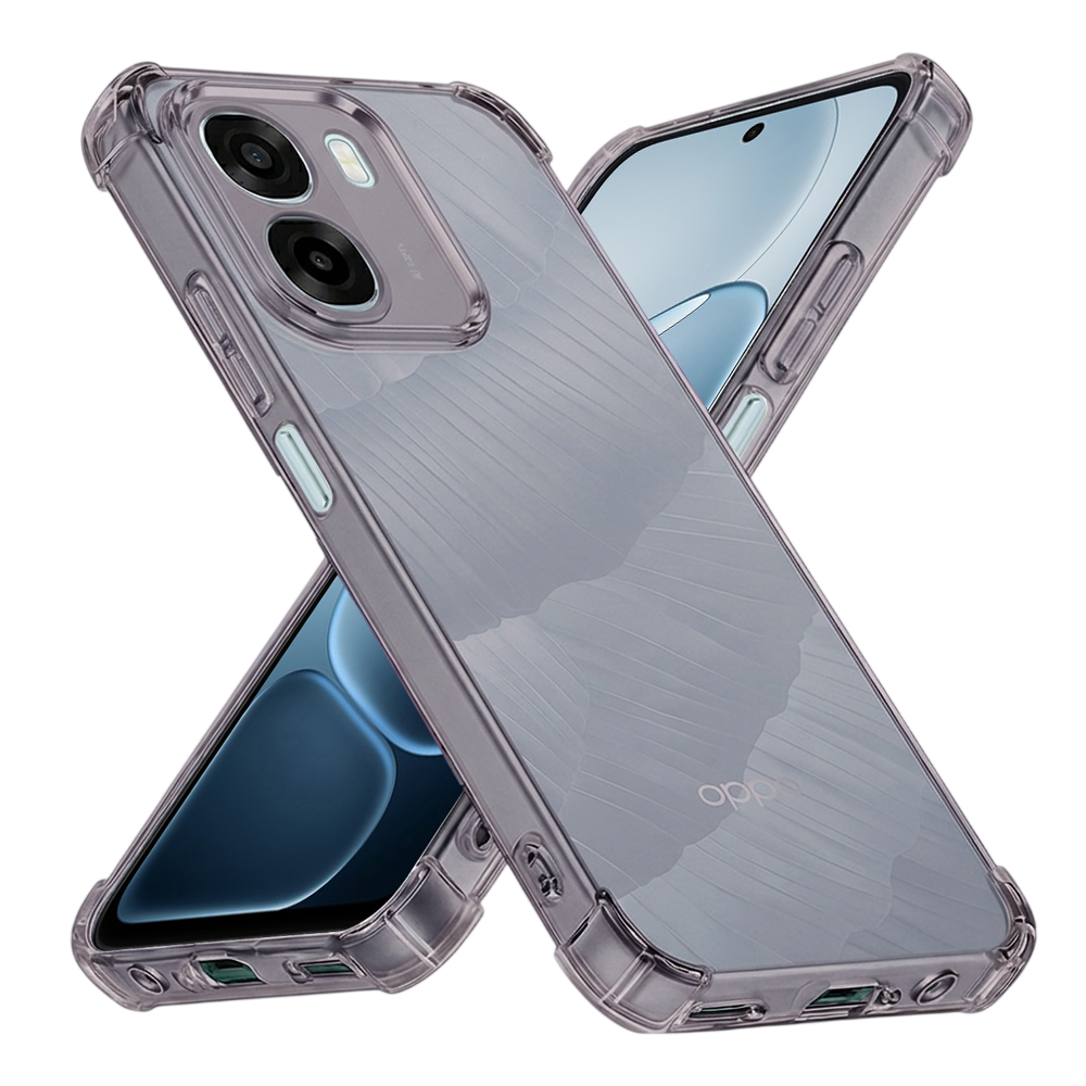 Калъф за Oppo A6x 4G / A6x 5G / A6k 4G - Techsuit Shockproof Прозрачен Silicone - Smoke Черен