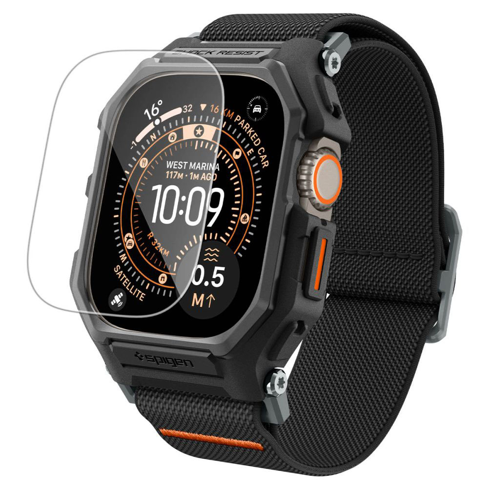 Калъф за Apple Watch Ultra / Ultra 2 / Ultra 3 + каишка + калъфче - Spigen Lite Fit "Pro" (ACS11415) - Матово черен
