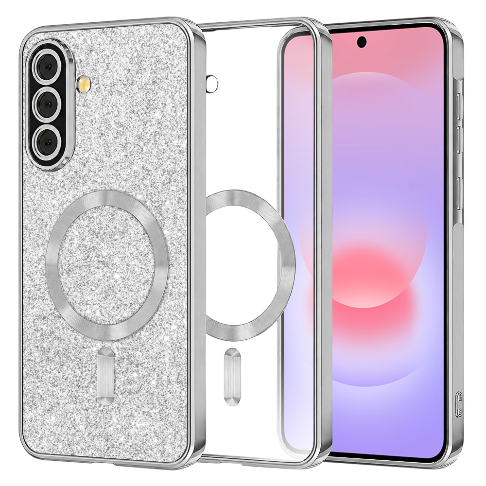 Калъф за Samsung Galaxy A37 5G - Techsuit Luxury Glitter MagSafe - Сребрист