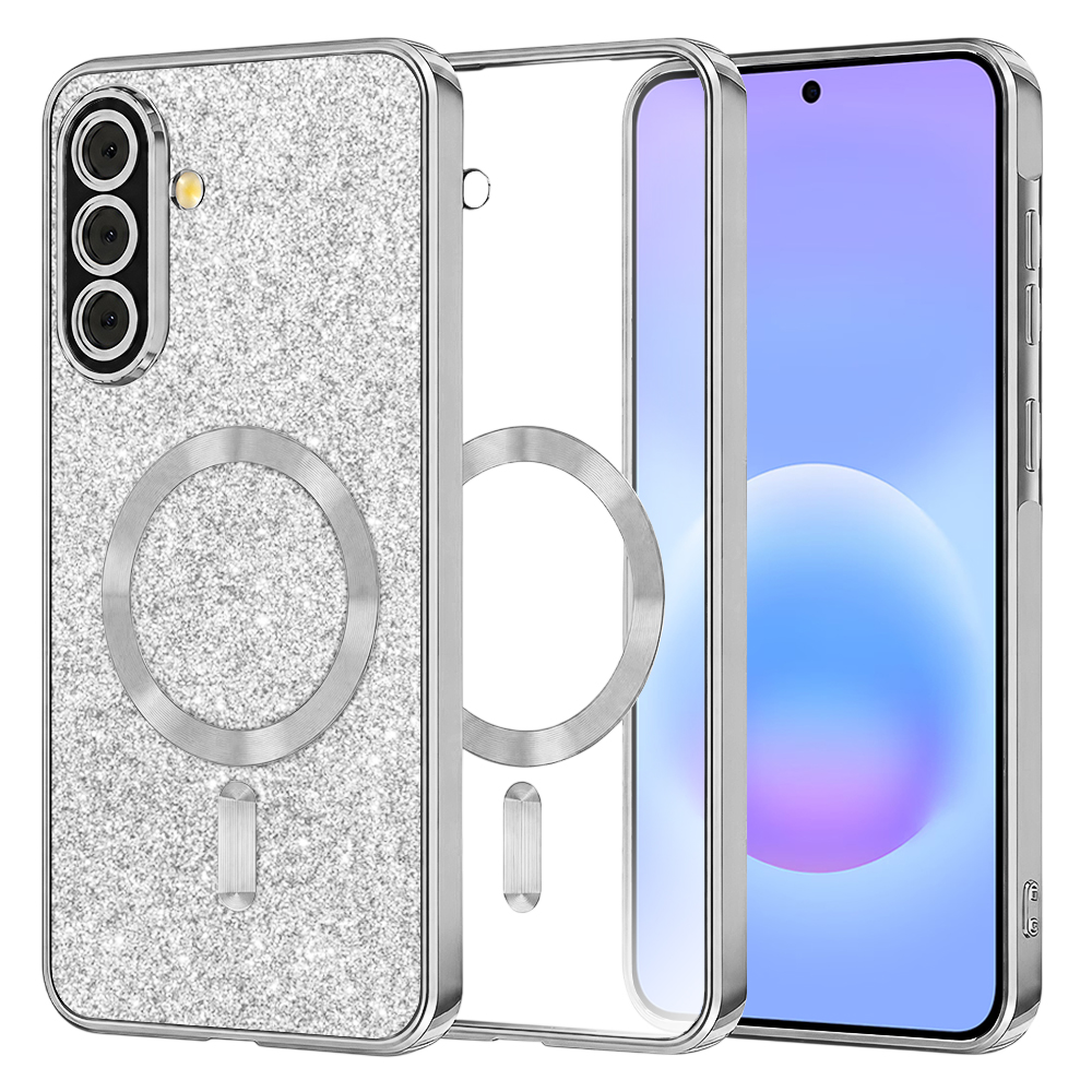 Калъф за Samsung Galaxy A57 5G - Techsuit Luxury Glitter MagSafe - Сребрист