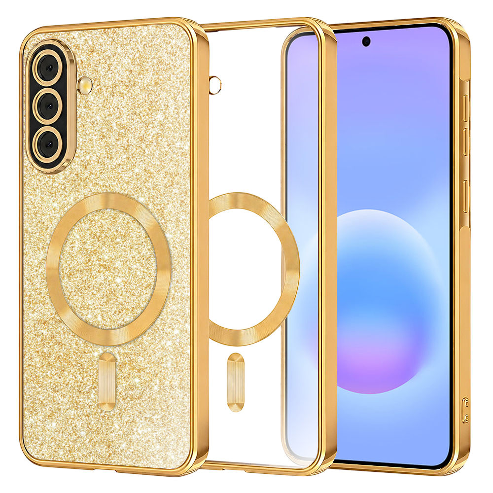 Калъф за Samsung Galaxy A57 5G - Techsuit Luxury Glitter MagSafe - Златен