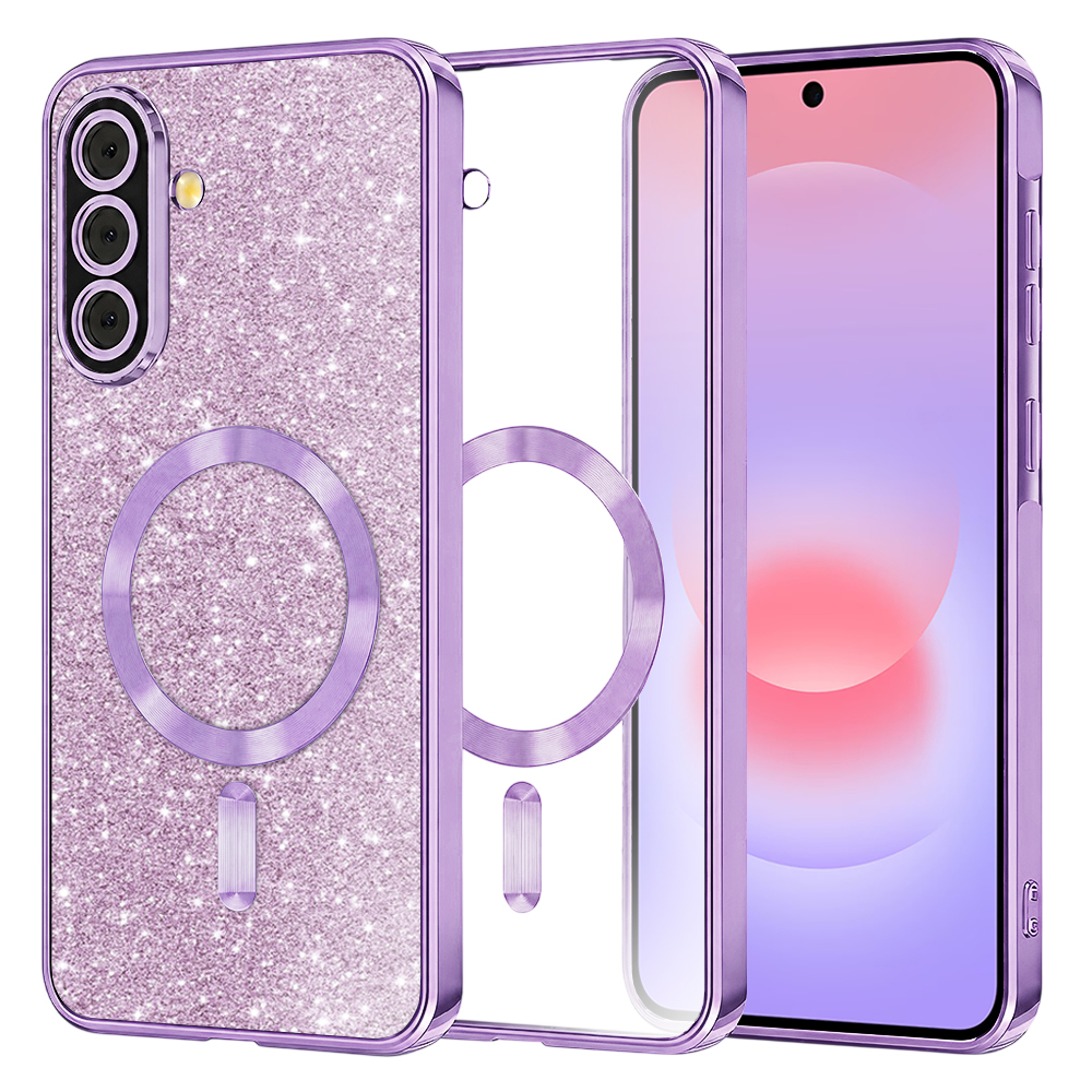 Калъф за Samsung Galaxy A37 5G - Techsuit Luxury Glitter MagSafe - Светло лилав