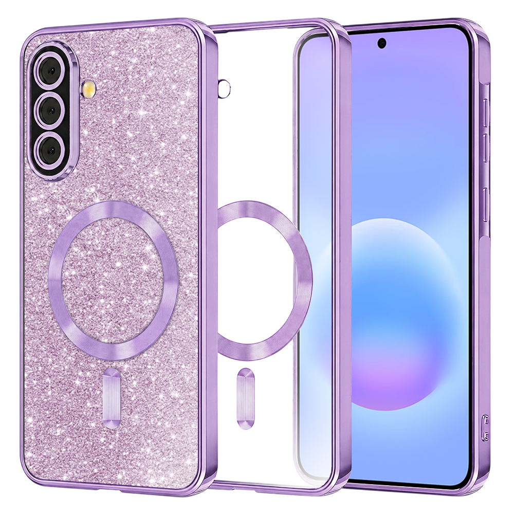 Калъф за Samsung Galaxy A57 5G - Techsuit Luxury Glitter MagSafe - Светло лилав