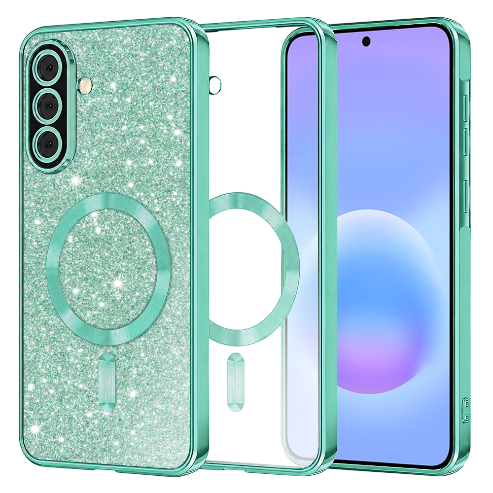Калъф за Samsung Galaxy A57 5G - Techsuit Luxury Glitter MagSafe - Светлозелен