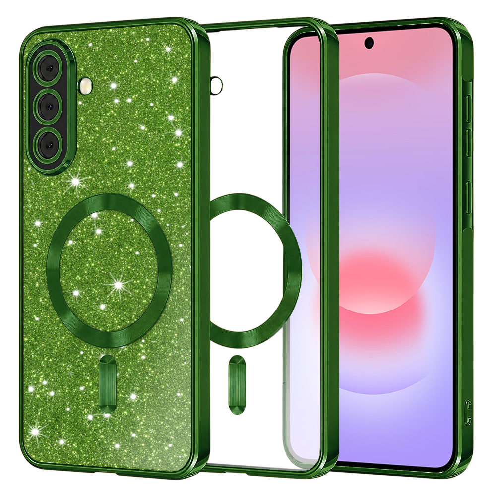 Калъф за Samsung Galaxy A37 5G - Techsuit Luxury Glitter MagSafe - Deep Зелен