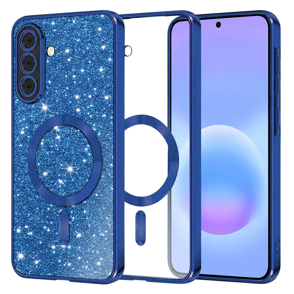 Калъф за Samsung Galaxy A57 5G - Techsuit Luxury Glitter MagSafe - Deep Син