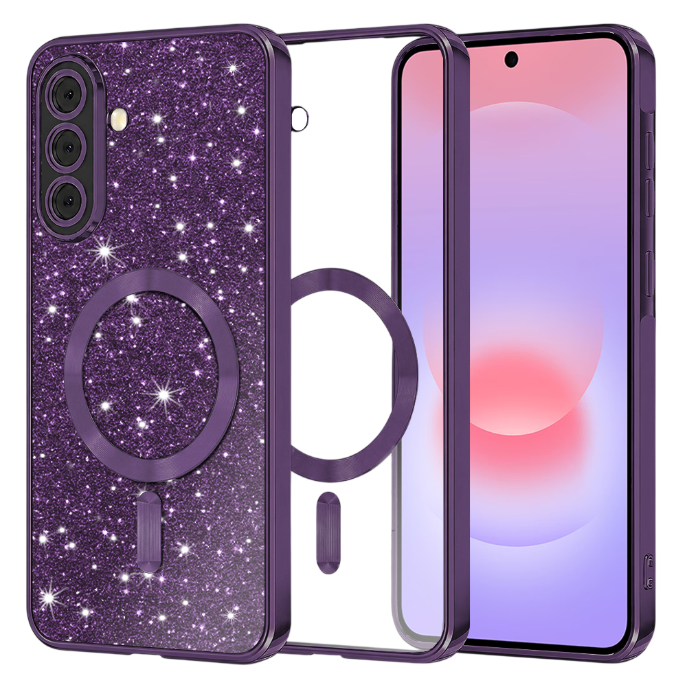 Калъф за Samsung Galaxy A37 5G - Techsuit Luxury Glitter MagSafe - Deep Лилав