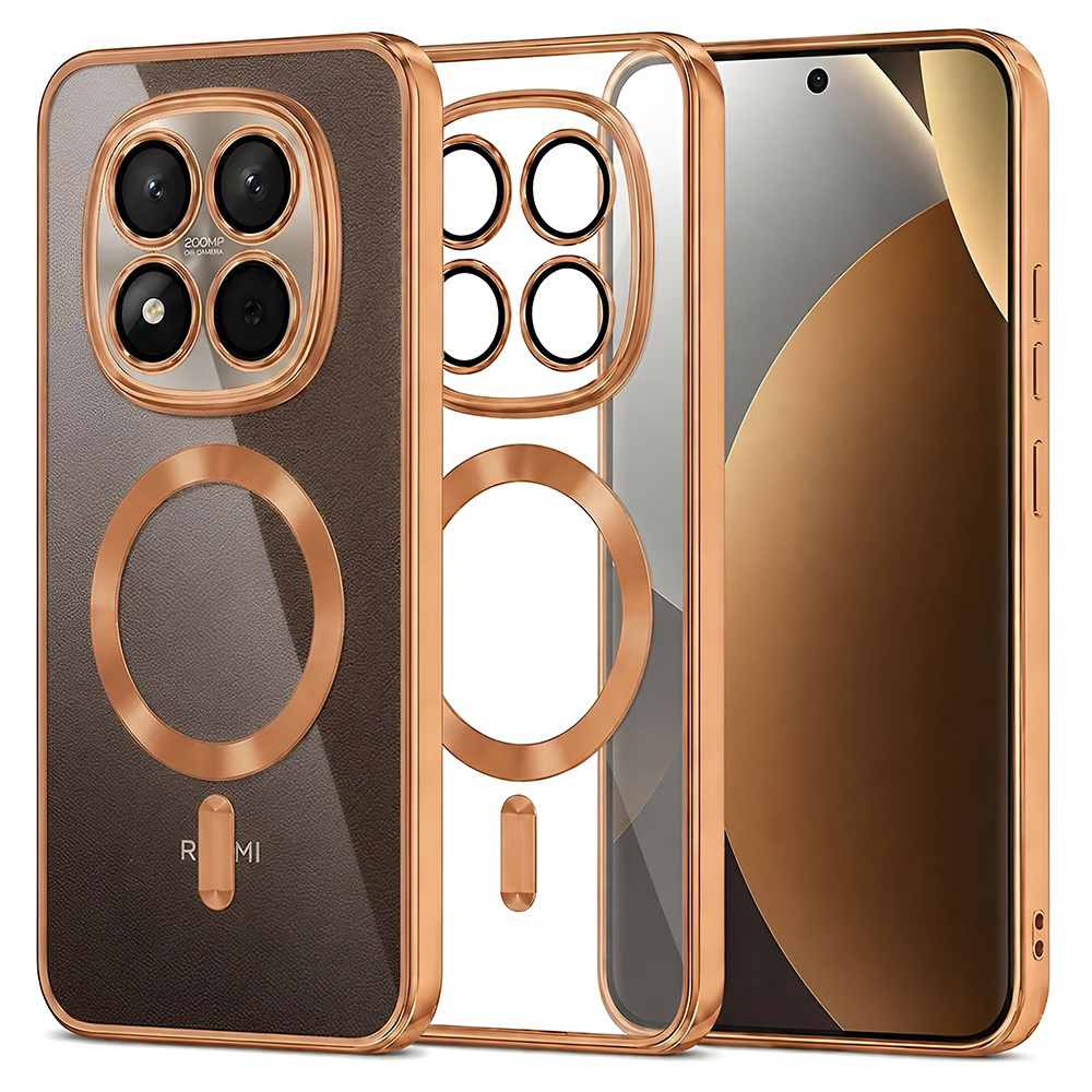 Калъф за Xiaomi Redmi Note 15 Pro+ 5G / Poco M8 Pro 5G - Techsuit Luxury Crystal MagSafe - Оранжев