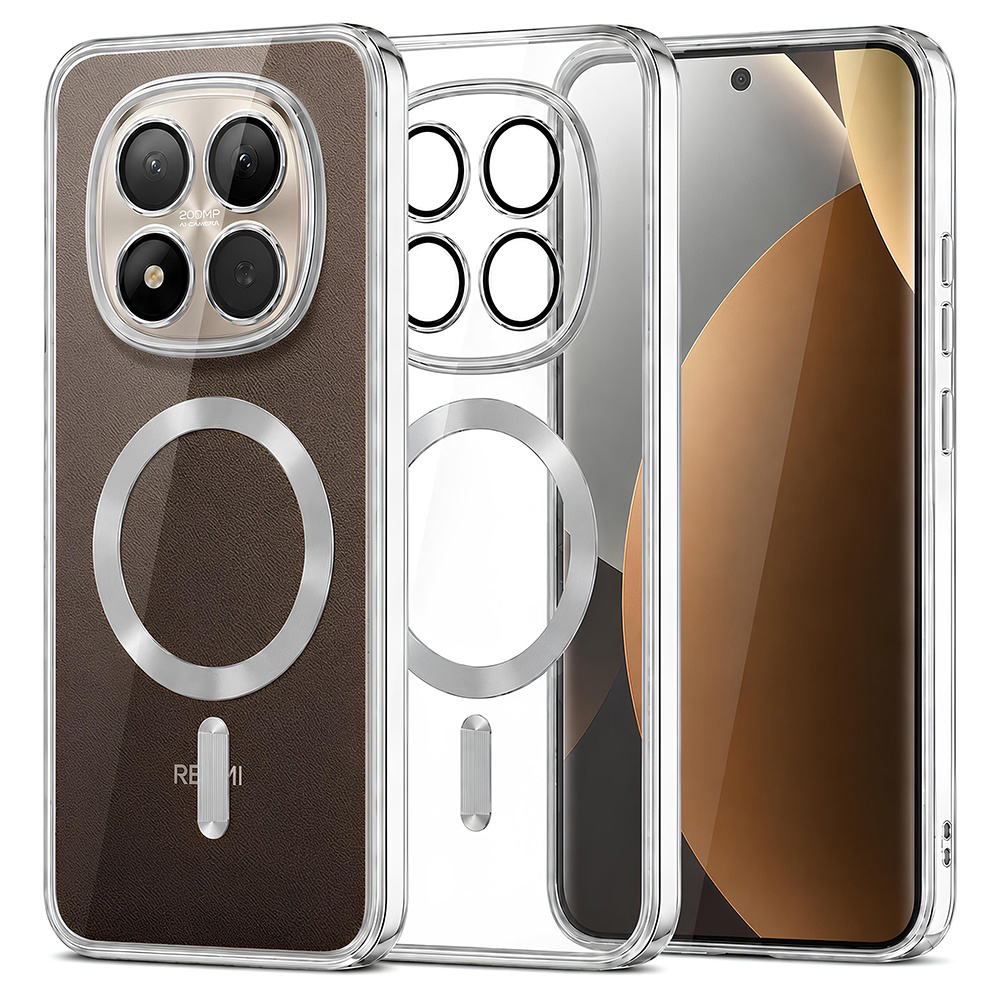 Калъф за Xiaomi Redmi Note 15 Pro+ 5G / Poco M8 Pro 5G - Techsuit Luxury Crystal MagSafe - Сребрист