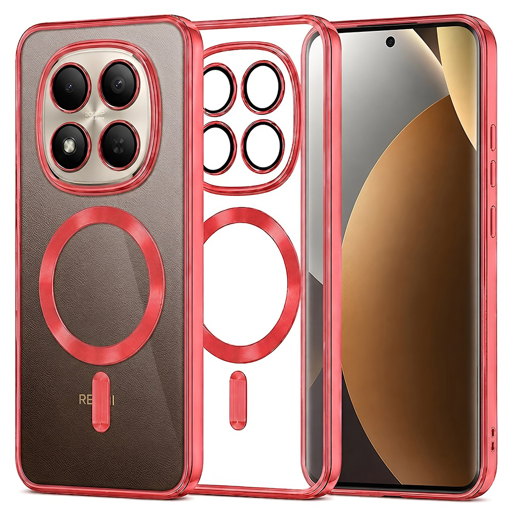 Калъф за Xiaomi Redmi Note 15 Pro+ 5G / Poco M8 Pro 5G - Techsuit Luxury Crystal MagSafe - Червен