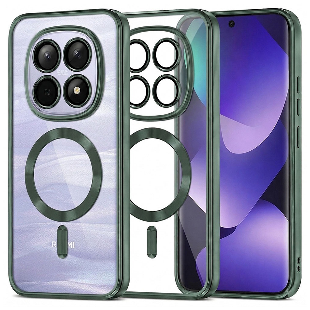 Калъф за XXiaomi Redmi Note 15 5G / Note 15 4G / Poco M8 5G - Techsuit Luxury Crystal MagSafe - Deep Зелен