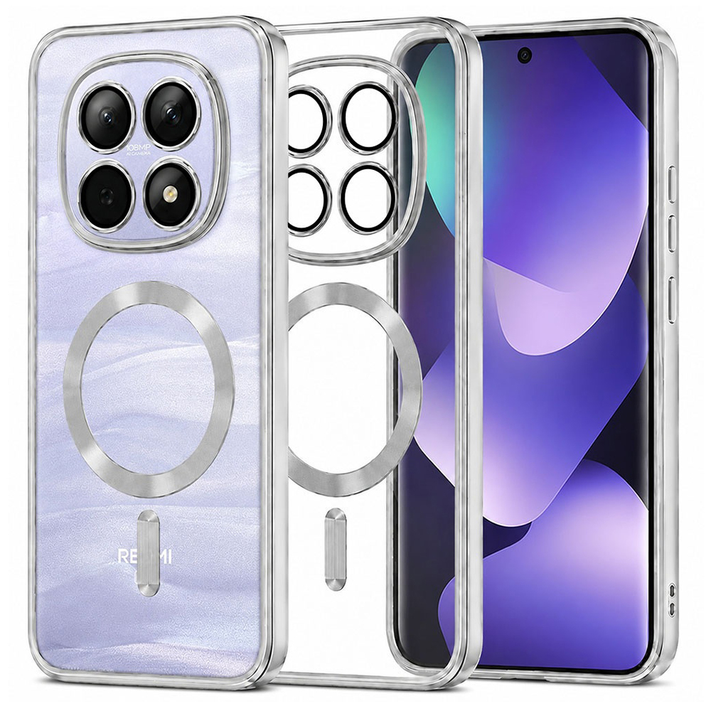 Калъф за Xiaomi Redmi Note 15 5G / Note 15 4G / Poco M8 5G - Techsuit Luxury Crystal MagSafe - Сребрист