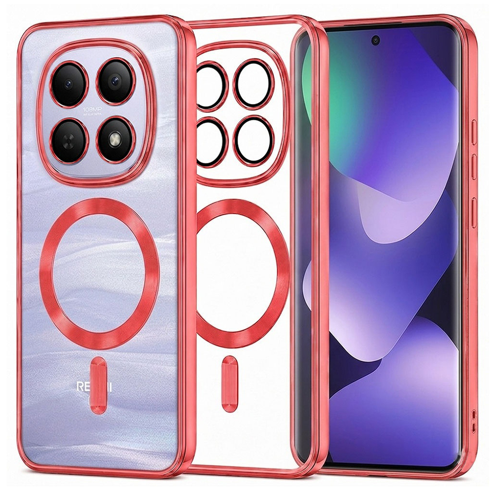 Калъф за Xiaomi Redmi Note 15 5G / Note 15 4G / Poco M8 5G - Techsuit Luxury Crystal MagSafe - Червен