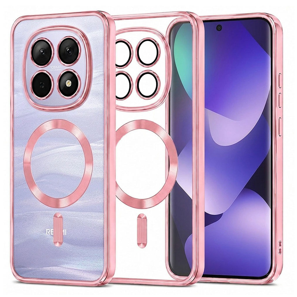 Калъф за Xiaomi Redmi Note 15 5G / Note 15 4G / Poco M8 5G - Techsuit Luxury Crystal MagSafe - Розов
