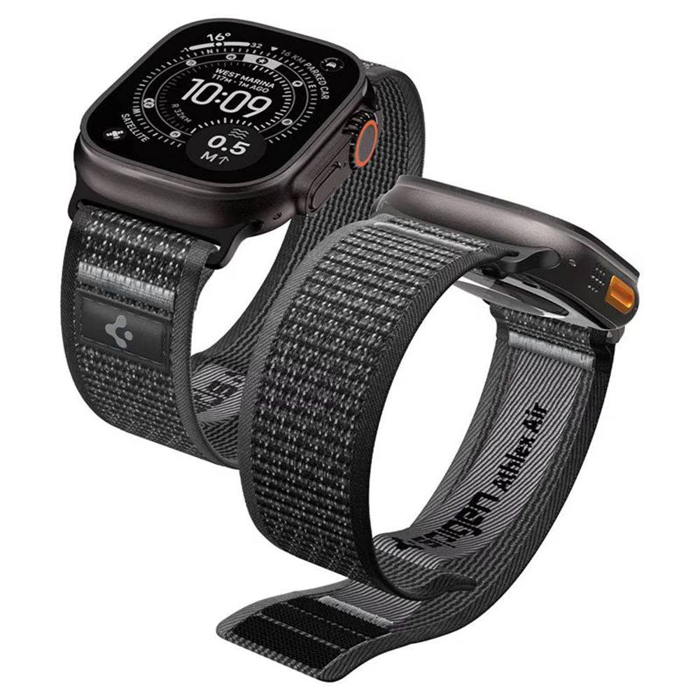 Каишка за Apple Watch 6/7/8/8/9/10/11/SE/SE 2/SE 3/Ultra/Ultra 2/Ultra 3 (44/45/46/49/49mm) - Spigen Athlex Air 2 (AMP11113) - Активно сив