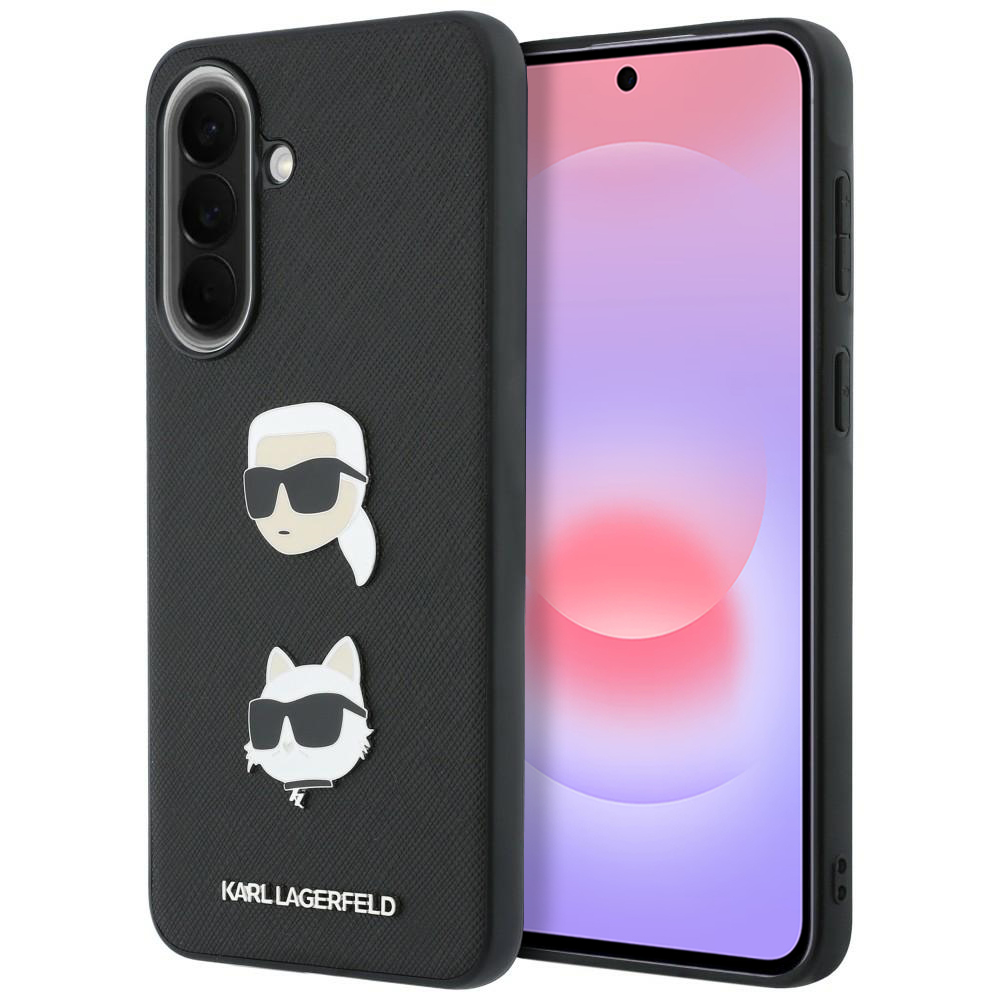 Samsung Galaxy Galaxy A37 5G - Karl Lagerfeld Hardcase K&C Heads Pins and Logo (KLHCHCSA37PSFDHPOK) - Черен