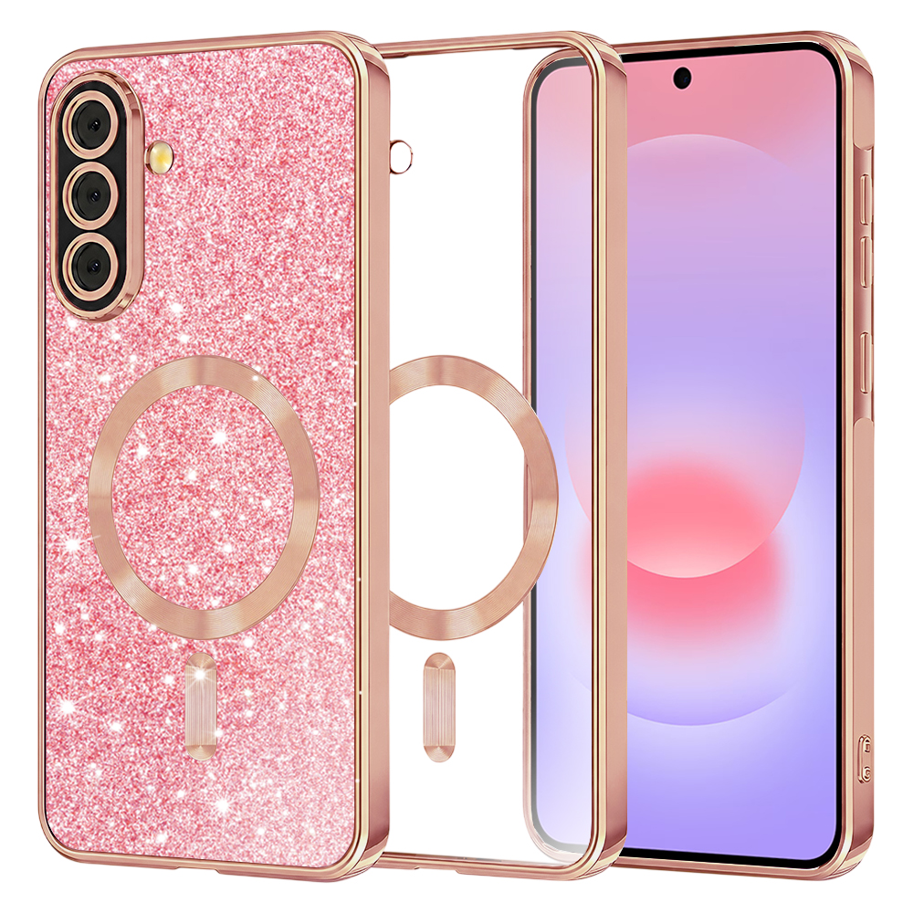 Калъф за Samsung Galaxy A37 5G - Techsuit Luxury Glitter MagSafe - Розово злато