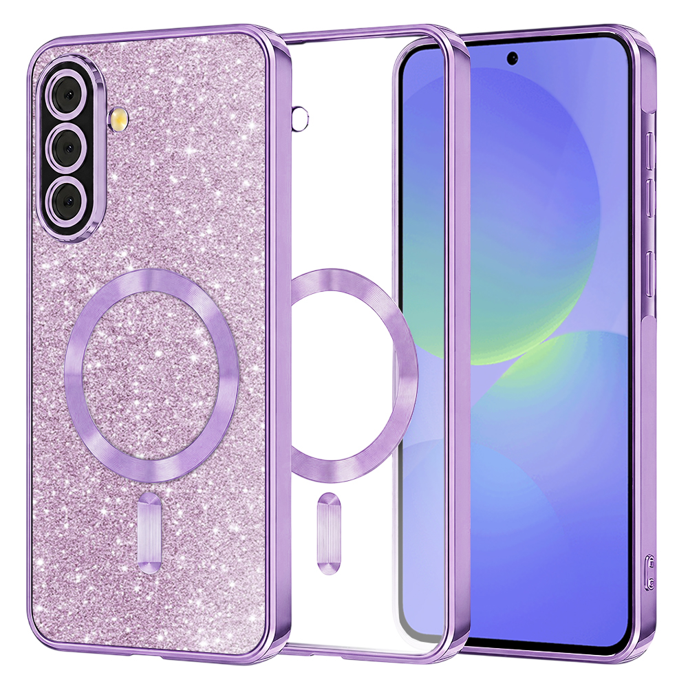 Калъф за Samsung Galaxy A36 5G / A56 5G - Techsuit Luxury Glitter MagSafe - Светло лилав