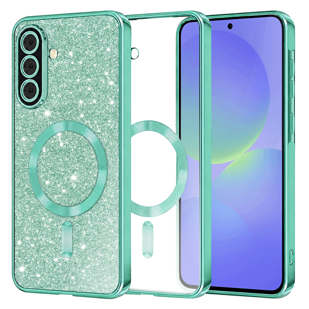 Калъф за Samsung Galaxy A36 5G / A56 5G - Techsuit Luxury Glitter MagSafe - Светлозелен